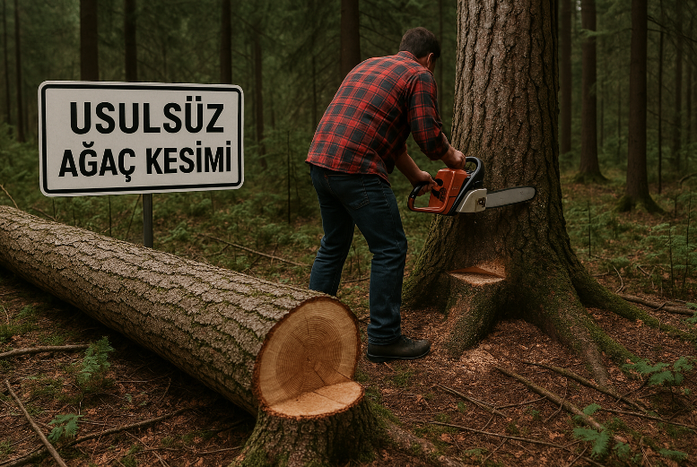 Isparta Senirkent Yassıören Köyü’nde Usulsüz Ağaç Kesimine  Kim İzin Veriyor?